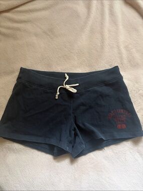 Brandy Melville Navy Drawstring Athletic Shorts with Red Logo